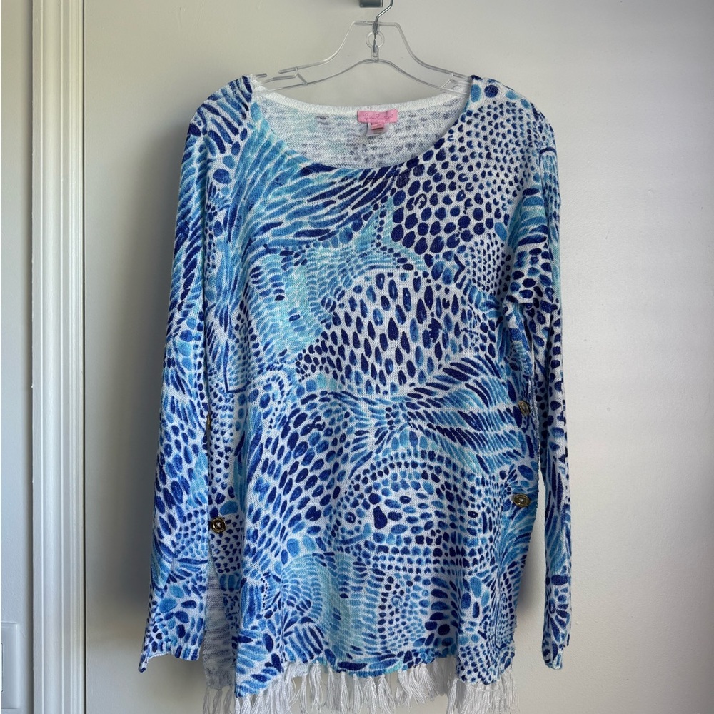 Lilly Pulitzer Ramona Sweater in Brilliant Blue Tang Gang